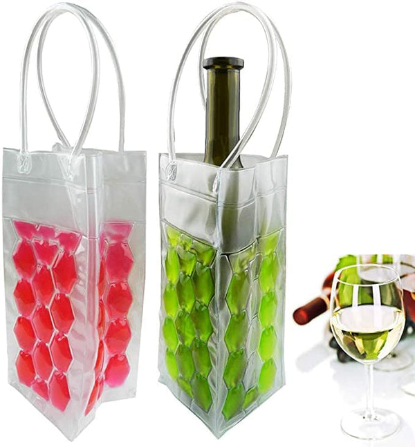 Ecommercehub™ Cooler Gel Travel Bag, Suitable for Wine,Cold-Drink,Beverage Items, Cold Items, Pefect for Outdoor, Picnic Camping or Hiking etc, Reusable, 1 PC,Multicolor