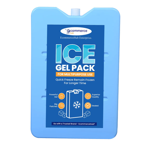 EcommerceHub® Ice Gel Pads Packs,Sealed and Leak-Proof Packs,Multipurpose Use Cold Pack,Extra Large Size Suitable for heavy Cold Items Carriers, 1500 ML