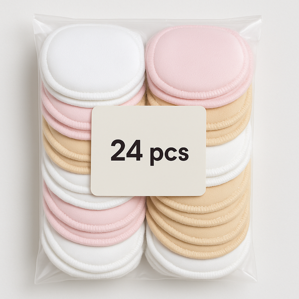 Ecommercehub Washable Maternity Nursing Breast Pads-Reusable, Breathable & Absorbent Pack of 24, Multicolors
